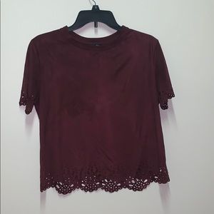 RUE 21 Burgundy Suede Top